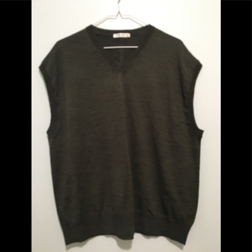 The Row 100% Merino Wool Vest Down Top Deep Moss s2. - Picture 10 of 16
